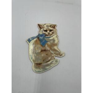 Vintage 1986 Merrimack Kitty Die Cut Cardboard Ornament